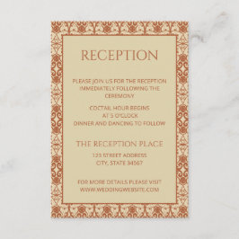 Terracotta  Boho Wedding Informatiekaartje