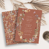 Terracotta Boho Wedding Invitation Kaart