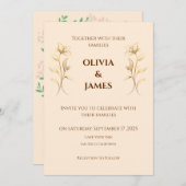 Terracotta Boho Wedding Invitation Kaart (Voorkant / Achterkant)