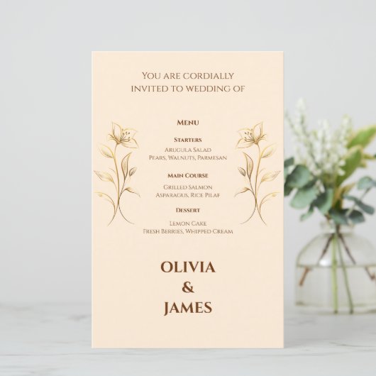 Terracotta Boho Wedding Menu card (Staand voorkant)