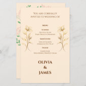 Terracotta Boho Wedding Menu card (Voorkant / Achterkant)