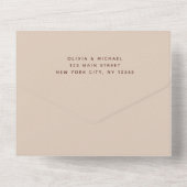 Terracotta Boho Wedding Modern Typografie RSVP All In One Uitnodiging (Achterkant)