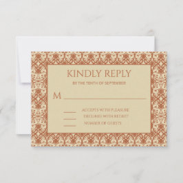 Terracotta  Boho Wedding Response Kaart