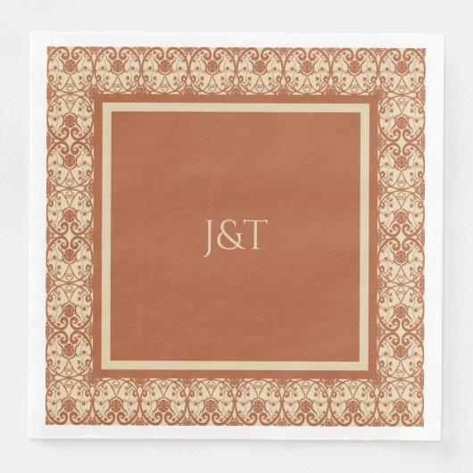 Terracotta Boho Wedding Servet (Voorkant)
