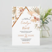 Terracotta Boho Wedding Sjabloon Kaart (Staand voorkant)