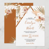 Terracotta Boho Wedding Sjabloon Kaart (Voorkant / Achterkant)