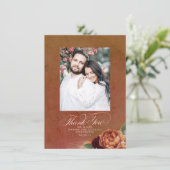 Terracotta Boho Wedding Two Sided Bedankt Foto (Staand voorkant)