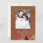 Terracotta Boho Wedding Two Sided Bedankt Foto (Voorkant)