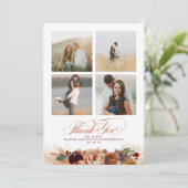 Terracotta Boho Wedding Two Sided Bedankt Foto (Staand voorkant)