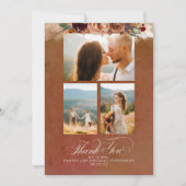 Terracotta Boho Wedding Two Sided Bedankt Foto (Voorkant)