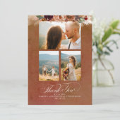 Terracotta Boho Wedding Two Sided Bedankt Foto (Staand voorkant)