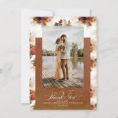 Terracotta Boho Wedding Two Sided Bedankt Foto (Voorkant)