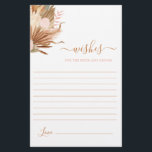 Terracotta Boho wenst de Bride-kaart<br><div class="desc">Terracotta gedroogde palms wenst bruid- en bruinekaart</div>