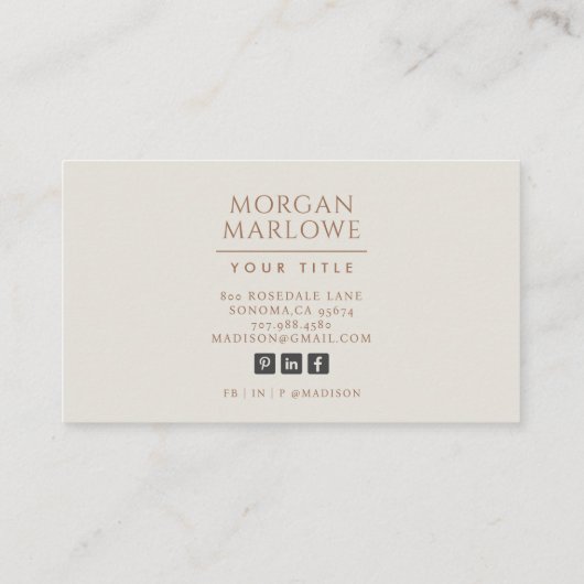 Terracotta Boho Wildbloemen Bloemen Bloemen Patroo Visitekaartje (Achterkant)