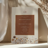 Terracotta Boho Wildbloemen Uitnodiging voor bruil