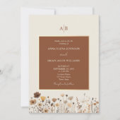 Terracotta Boho Wildbloemen Uitnodiging voor bruil (Voorkant)