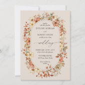 Terracotta Boho Wildbloemen Uitnodiging voor bruil (Voorkant)