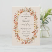 Terracotta Boho Wildbloemen Uitnodiging voor bruil (Staand voorkant)