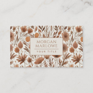 Terracotta Boho Wilde Bloemen Bloempatroon Visitekaartje