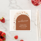 Terracotta Boho Wildflower Arch Baby shower Servet (Insitu)