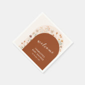 Terracotta Boho Wildflower Arch Baby shower Servet (Hoek)