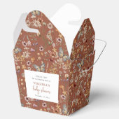Terracotta Boho Wildflower Baby shower Bedankdoosjes (Geopend)