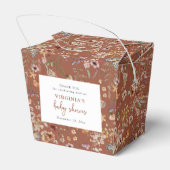 Terracotta Boho Wildflower Baby shower Bedankdoosjes (Achterkant)