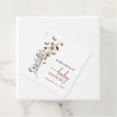 Terracotta Boho Wildflower Baby shower Bedankjes Labels (In situ)