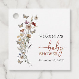 Terracotta Boho Wildflower Baby shower Bedankjes Labels