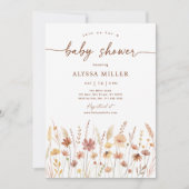 Terracotta Boho Wildflower Baby shower Kaart (Voorkant)