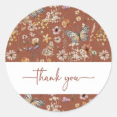 Terracotta Boho Wildflower Baby shower Sticker (Voorkant)