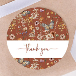 Terracotta Boho Wildflower Baby shower Sticker