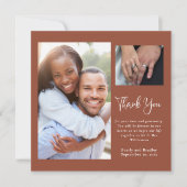 Terracotta Boho Wildflower Bruiloft Dank u Kaart (Voorkant)