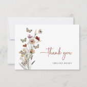 Terracotta Boho Wildflower Dank u kaarten (Voorkant)