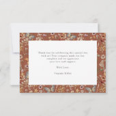 Terracotta Boho Wildflower Dank u kaarten (Achterkant)