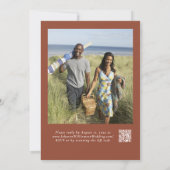 Terracotta Boho Wildflower Script Foto Bruiloft Kaart (Achterkant)