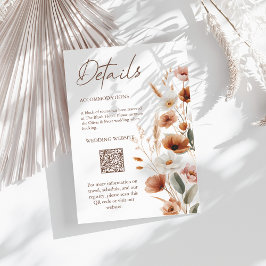 Terracotta Boho Wildflower Trouwdetails kaart