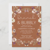 Terracotta Boho Wildflower Vrijgezellenfeest Brunc Kaart (Voorkant)