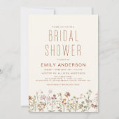 Terracotta Boho Wildflower Vrijgezellenfeest Elega Kaart (Voorkant)