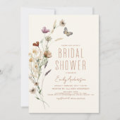 Terracotta Boho Wildflower Vrijgezellenfeest Elega Kaart (Voorkant)