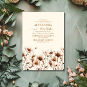Terracotta Boho Wildflower Wedding Kaart