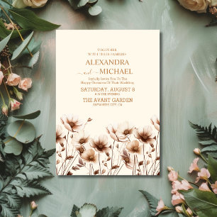 Terracotta Boho Wildflower Wedding Kaart