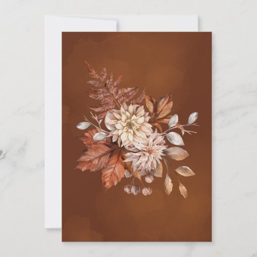 Terracotta Boho Wildflower Wedding Kaart (Achterkant)