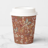 Terracotta Boho Wildflowers Papieren Bekers (Voorkant)