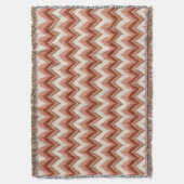 Terracotta Boho Zigzag – Rustieke Chevron Deken (Voorkant Verticaal)