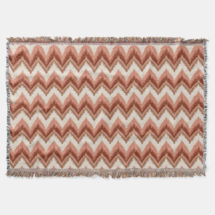 Terracotta Boho Zigzag – Rustieke Chevron Deken