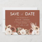 Terracotta Boho Zomer & Herfst Bruiloft Save The Date (Voorkant)