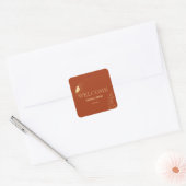 Terracotta Boho Zon Welkom Trouwen Vierkante Sticker (Envelop)