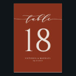 Terracotta Bold Minimalist Script Weddenschap Kaart<br><div class="desc">Voeg een boho terracotta accent aan uw gebeurtenis met deze klantgerichte kaarten van lijstaantallen toe. Het kenmerkt een eenvoudig kalligrafiekmanuscript en klassieke typografie. Personaliseer door namen, datum en lijstaantallen toe te voegen. Deze kaart van het het aantalaantal van de terracotta- manuscriptlijst is perfect voor bruiloften, vrijgezellenfeesten, baby showers en zo...</div>