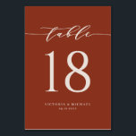 Terracotta Bold Minimalist Script Weddenschap Kaart<br><div class="desc">Voeg een boho terracotta accent aan uw gebeurtenis met deze klantgerichte kaarten van lijstaantallen toe. Het kenmerkt een eenvoudig kalligrafiekmanuscript en klassieke typografie. Personaliseer door namen, datum en lijstaantallen toe te voegen. Deze kaart van het het aantalaantal van de terracotta- manuscriptlijst is perfect voor bruiloften, vrijgezellenfeesten, baby showers en zo...</div>